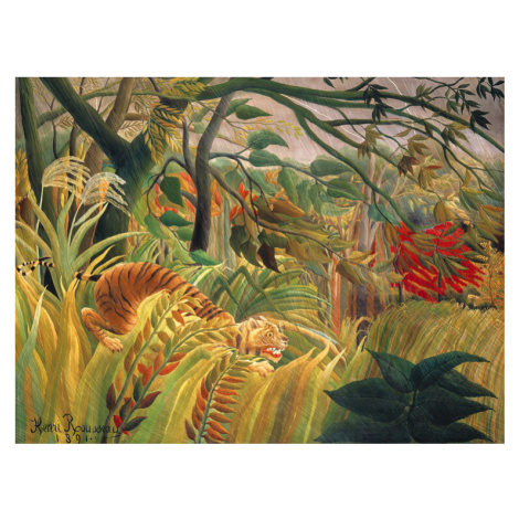 Plakát, Obraz - Tiger in a Tropical Storn, Henri Rousseau, 40 × 30 cm