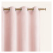 Světle růžový velurový závěs CHARMY na stříbrná kolečka 140 x 260 cm