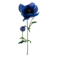 Sasanka MINA řezaná umělá s 1květem a poupětem tm.modrá 63cm