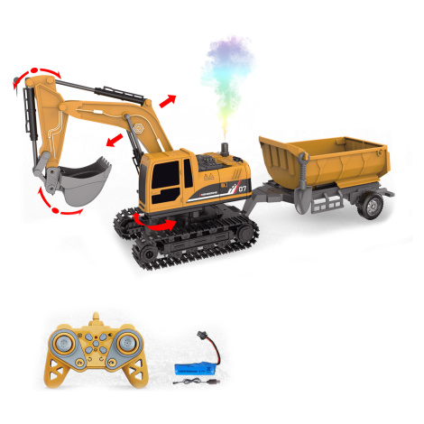 Bagr 4v1 s vlečkou RC na dálkové ovládání 45 cm Wiky