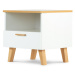 KONSIMO Noční stolek FRISK zásuvka police dub bílý 48 x 50 x 46 cm