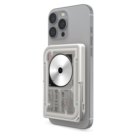 SKINARMA Nexus Nova MagSafe powerbanka se stojánkem, USB-C, PD (5000 mah) světle šedá