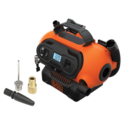 Black+Decker Kompresor BDCINF18N s 12V a 230V přípojkou nebo 18V akumulátorem Black + Decker