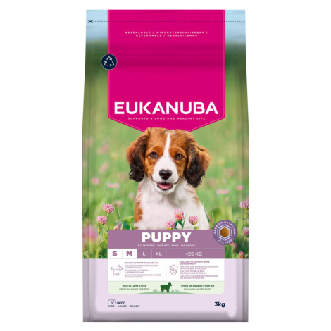 Eukanuba Premium Nutrition Puppy Small & Medium Breed Lamb & Rice - výhodné balení: 2 x 3 kg