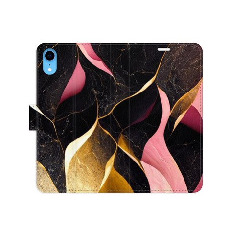 iSaprio flip pouzdro Gold Pink Marble 02 pro iPhone XR