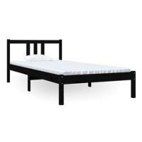 Rám postele černý masivní dřevo 90 × 200 cm, 814873