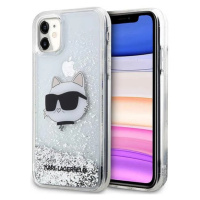 Kryt Karl Lagerfeld iPhone 11 / XR silver hardcase Glitter Choupette Head (KLHCN61LNCHCS)