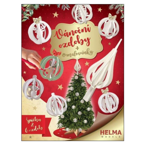 3D Omalovánky Vánoční set Špička a 6 ozdob HELMA MODELS