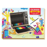 Djeco, DJ08797, velký kufřík malířských potřeb pro předškolní děti, 46 ks