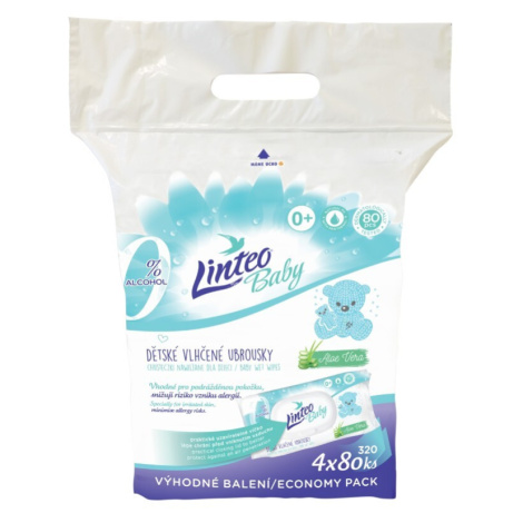 Vlhčené ubrousky LINTEO BABY s Aloe vera 4x80ks