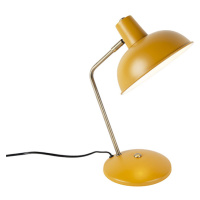 Retro stolní lampa žlutá s bronzem - Milou