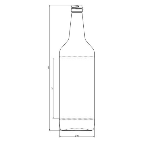 Zavařovací sklo Lahev na ALKOHOL 1000 ml čirá Počet kusů v balení: 24