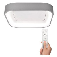 Solight LED stropní světlo čtvercové Treviso, 48W, 2880lm, stmívatelné, dálkové ovládání, šedá