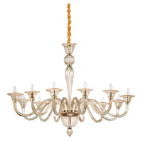 Závěsné svítidlo Ideal Lux Brigitta SP12 ambra 199405 E14 12x40W 120cm oranžové