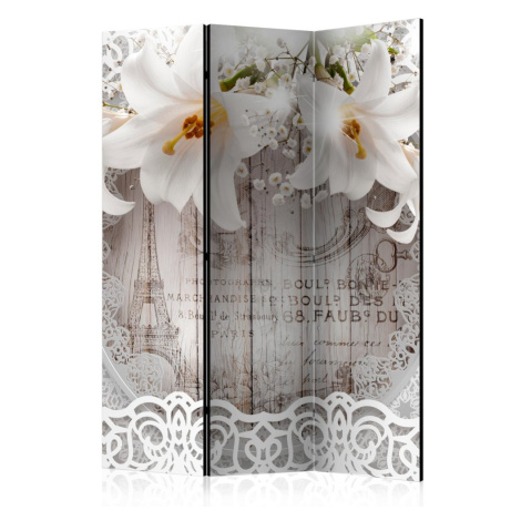 Paraván Lilies and Quilted Background Dekorhome 225x172 cm (5-dílný) Artgeist