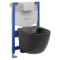 MEXEN/S WC předstěnová instalační sada Fenix XS-F s mísou WC Lena, černá mat 6803322XX85
