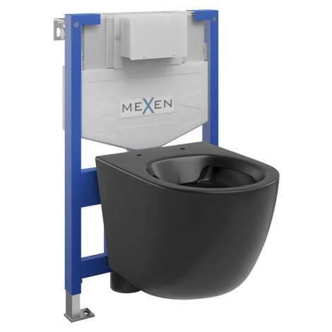 MEXEN/S WC předstěnová instalační sada Fenix XS-F s mísou WC Lena, černá mat 6803322XX85