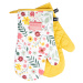 Kuchyňské bavlněné rukavice - chňapky FABULOUS FLOWERS žlutá 100% bavlna 19x30 cm Balení 2 kusy 