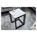 LuxD Sada odkládacích stolků Latrisha 40 cm bílá - vzor mramor - otevřené balení