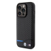 BMW hard silikonové pouzdro iPhone 15 PRO 6.1" black Leather Carbon