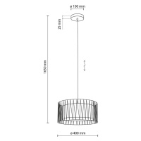 TK Lighting Závěsné svítidlo Harmony, černá barva, přírodní juta, Ø 40 cm