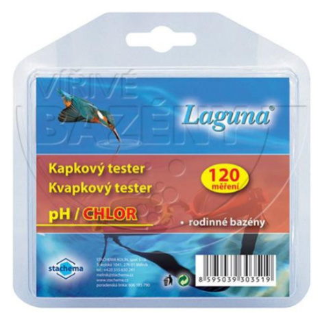 Tester na měření pH a chloru v bazénové vodě LAGUNA kapkový 120