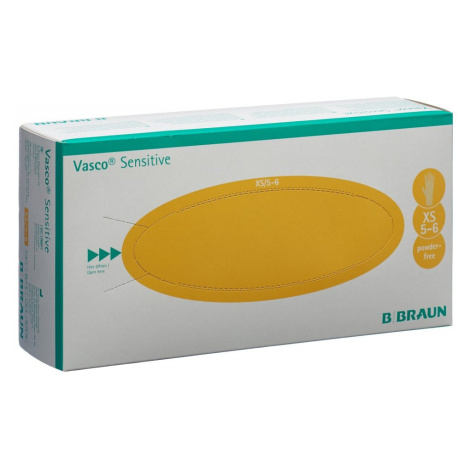 Braun Vasco Sensitive latexové nepudrované rukavice XS (5-6), 100ks B.Braun