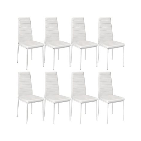 8× Jídelní židle, syntetická kůže, bílá tectake