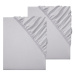 Sada saténových napínacích prostěradel, 90-100 x 200 cm, 2dílná, světle šedá