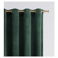Dekorační velvet závěs s kroužky VELVETIA tmavě zelená 140x250 cm (cena za 1 kus) MyBestHome