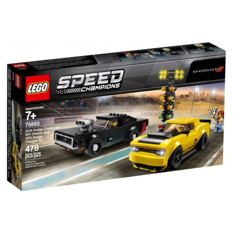 Lego® speed champions 75893 2018 dodge challenger srt demon a 1970 dodge charger r/t