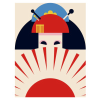 Ilustrace Geisha Girl Retro Minimalist Design, Retrodrome, 30 × 40 cm