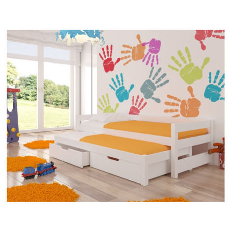 ArtAdrk Dětská postel s přistýlkou FRAGA Barva: bílá / modrá