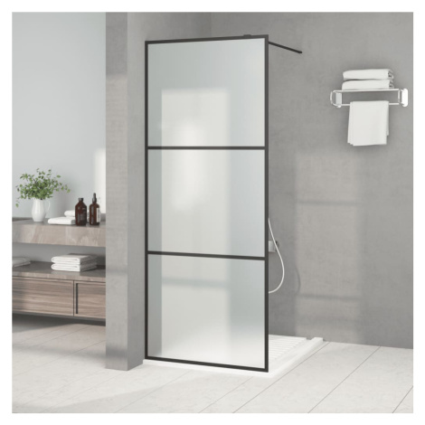 vidaXL Sprchová zástěna walk-in černá 80 x 195 cm mléčné ESG sklo