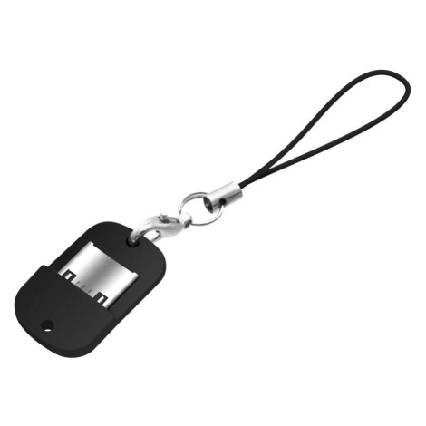 FIXED Miniaturní microUSB OTG adaptér pro mobilní telefony a tablety s pouzdrem, USB 2.0, černý 