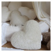 Cotton &amp; Sweets Mini lněný polštář srdce přírodní 28 cm