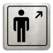 Accept Piktogram "WC muži vpravo nahoru" (80 × 80 mm) (stříbrná tabulka - černý tisk)