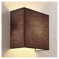 Lindby Látkové nástěnné svítidlo Adea, 25 cm, čtvercové, černé
