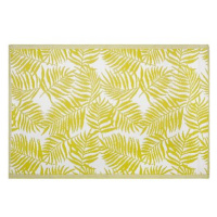 Oboustranný venkovní koberec s motivem palmových listů v žluté barvě 120 x 180 cm KOTA, 120696