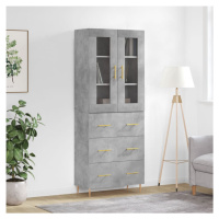 vidaXL Skříň highboard betonově šedá 69,5x34x180 cm kompozitní dřevo