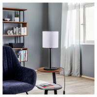 Argon Textilní stolní lampa Harris, černá, stínidlo bílé