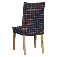 Dekoria Potah na židli IKEA  Henriksdal, krátký, kostka modro-červená, židle Henriksdal, Quadro,
