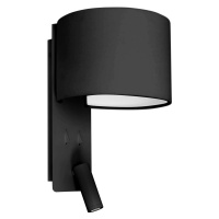 FARO BARCELONA Nástěnné světlo Fold s LED lampou na čtení, černá