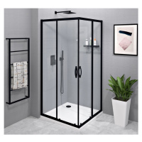 SAPHO SIGMA SIMPLY BLACK čtvercový sprchový kout 800x800 mm, rohový vstup, čiré sklo GS2180BGS21