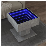 vidaXL Konferenční stolek s LED betonově šedý 50 x 50 x 45 cm kompozit