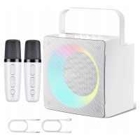 Bluetooth Přenosný Karaoke Set 2 Mik Bezpř Abs SD-508 10W Bílý