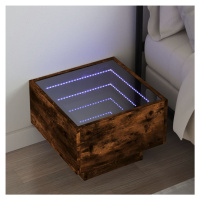 vidaXL Noční stolek s Infinity LED kouřový dub 40 x 40 x 30 cm