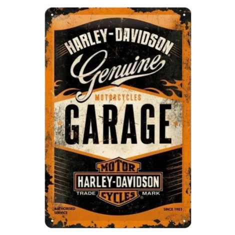 Plechová cedule Harley-Davidson - Garage, (20 x 30 cm) POSTERSHOP