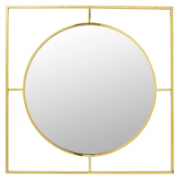 KARE Design Kulaté zrcadlo se zlatým rámem Stanford Ø90cm