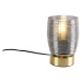 Art Deco stolní lampa mosaz s kouřovým sklem - Michi